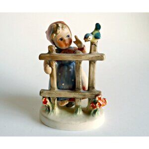 Goebel Hummel Girl By Fence  Signs of Spring Vintage Figurine